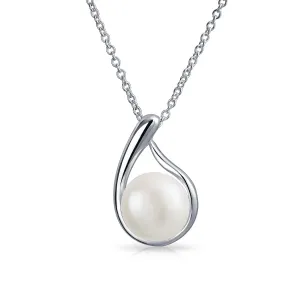 Timeless Elegance Pearl Pendant Necklace & Earrings Set in Sterling Silver