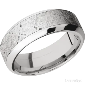 Titanium with Polish Finish and Meteorite Inlay - 8MM