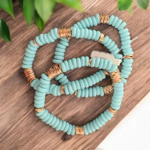 Turquoise & Gold Bracelet Set