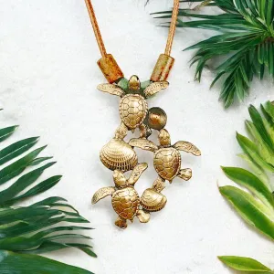 Turtle Necklace for Women Antique Bronze- Hatchling Sea Turtle Necklace for Women| Sea Turtle Pendant | Hatchling Charm | Unique Gift for Turtle Lover