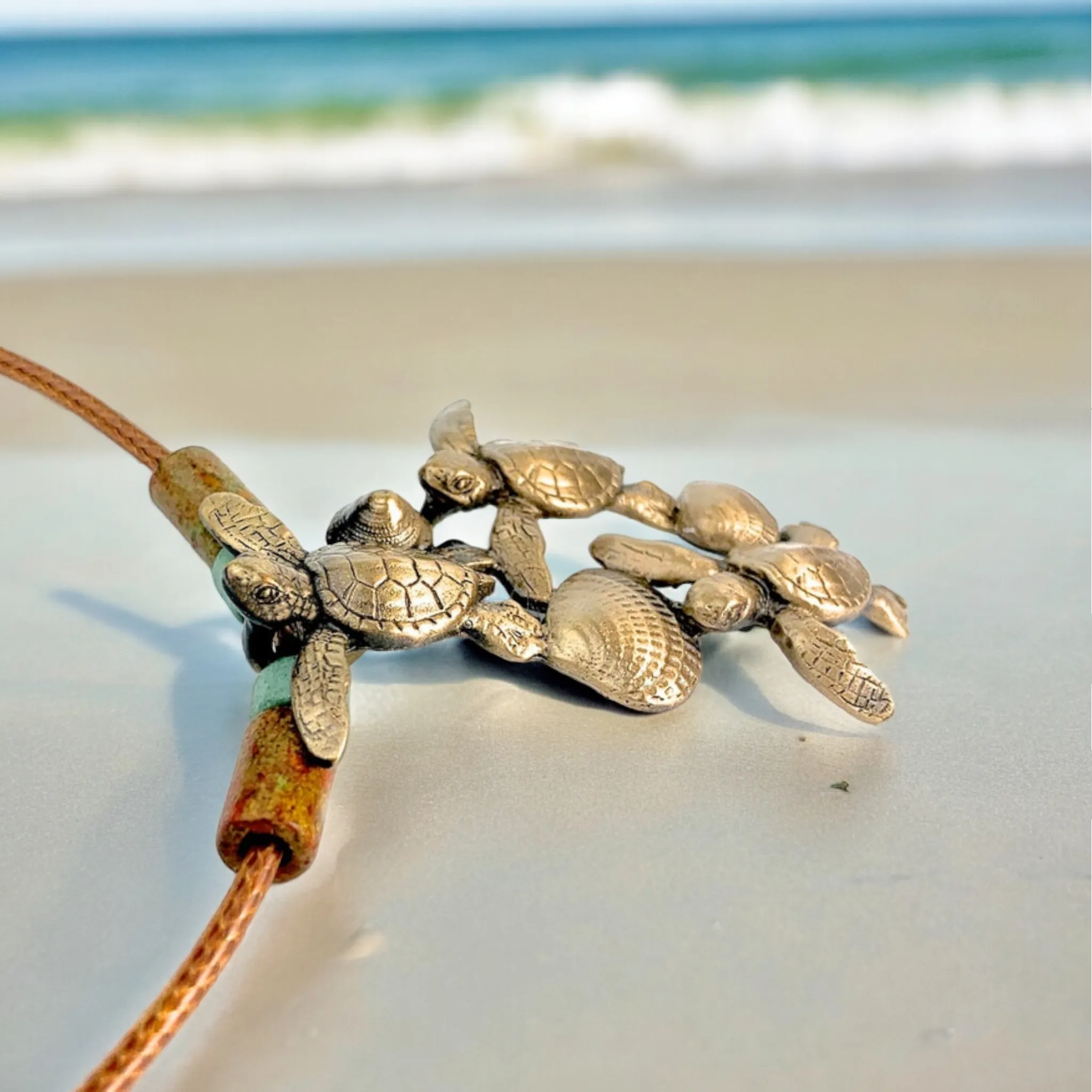 Turtle Necklace for Women Antique Bronze- Hatchling Sea Turtle Necklace for Women| Sea Turtle Pendant | Hatchling Charm | Unique Gift for Turtle Lover