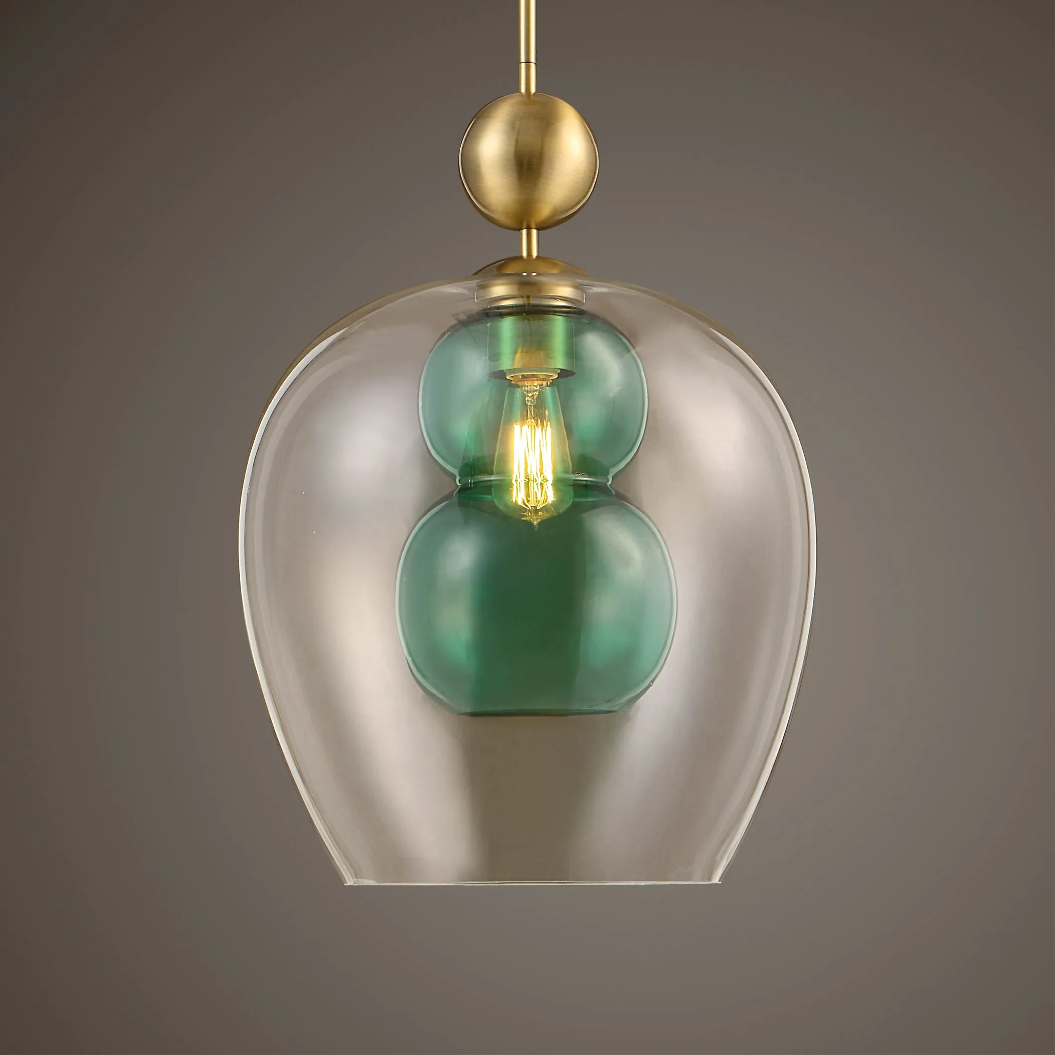 Uttermost Shamrock Green Glass 1 Light Pendant