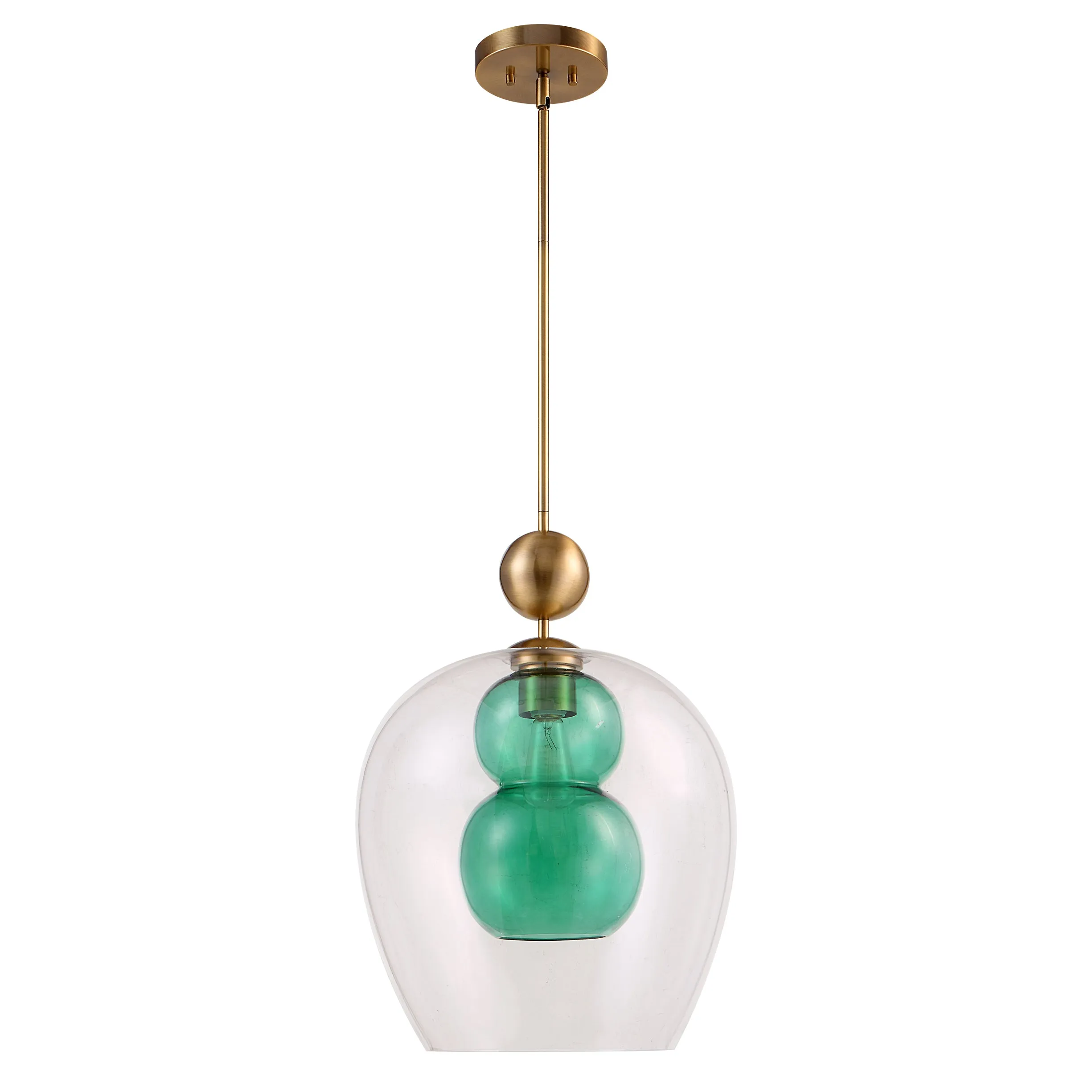 Uttermost Shamrock Green Glass 1 Light Pendant