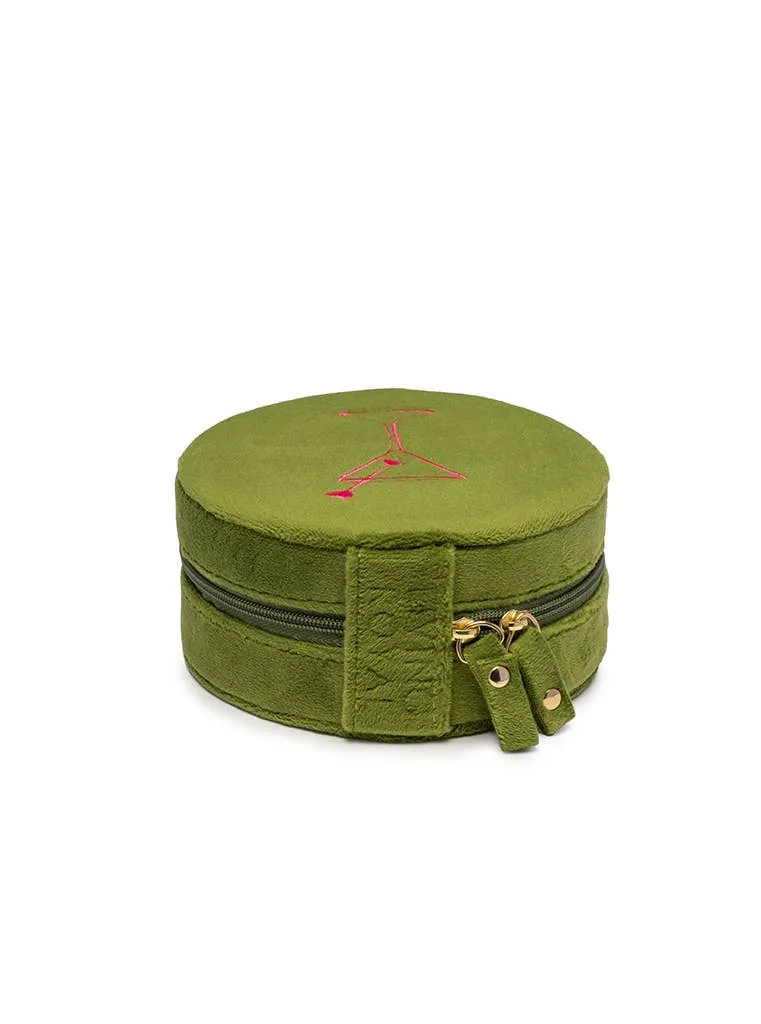 Velvet Jewelry Zip Case Olive Martini