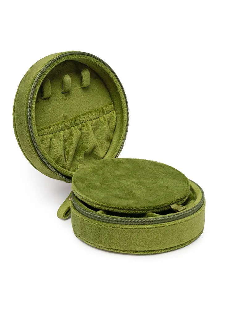 Velvet Jewelry Zip Case Olive Martini