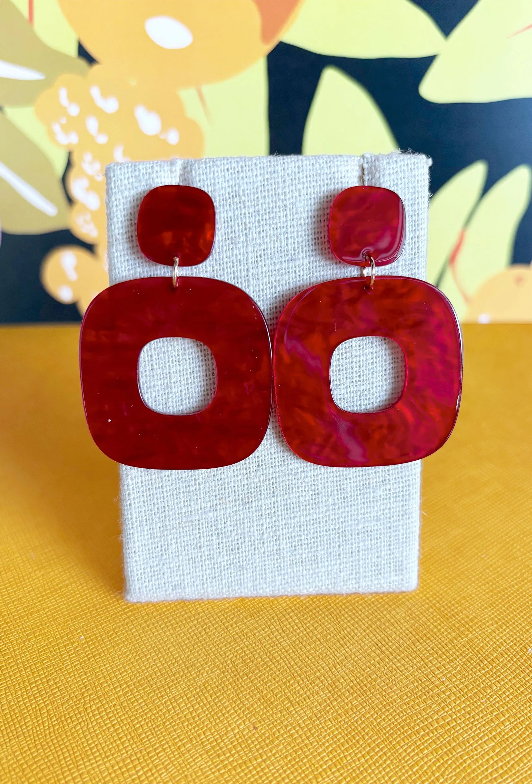 Wasting Time Earrings in Red